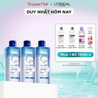 Bộ 3 nước tẩy trang đa năng 3-in-1 L'Oreal Paris Micellar sạch sâu 400ml x 3