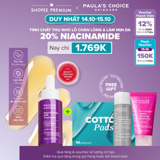 Tinh chất thu nhỏ lỗ chân lông to và làm sáng mịn bề mặt da Paula's Choice Clinical Niacinamide 20% Treatment 20ml 8030