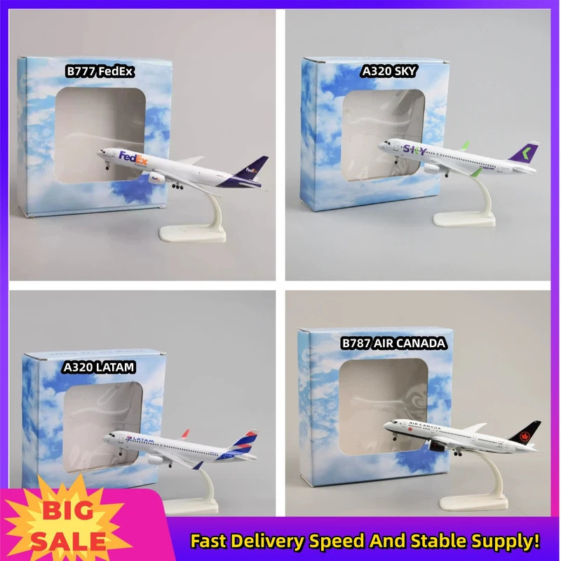 FW 20cm Mô hình máy bay B777 Fedex A320 Sky Plane Model B787 Canada 320 Latam Diecast Máy bay hợp ki