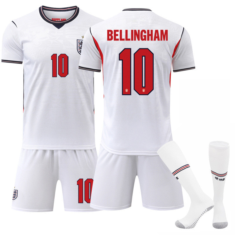 Bộ bóng đá đội tuyển quốc gia Anh 2026 [Kích thước người lớn / trẻ em] Jersey kèm tất số 10 Bellingh