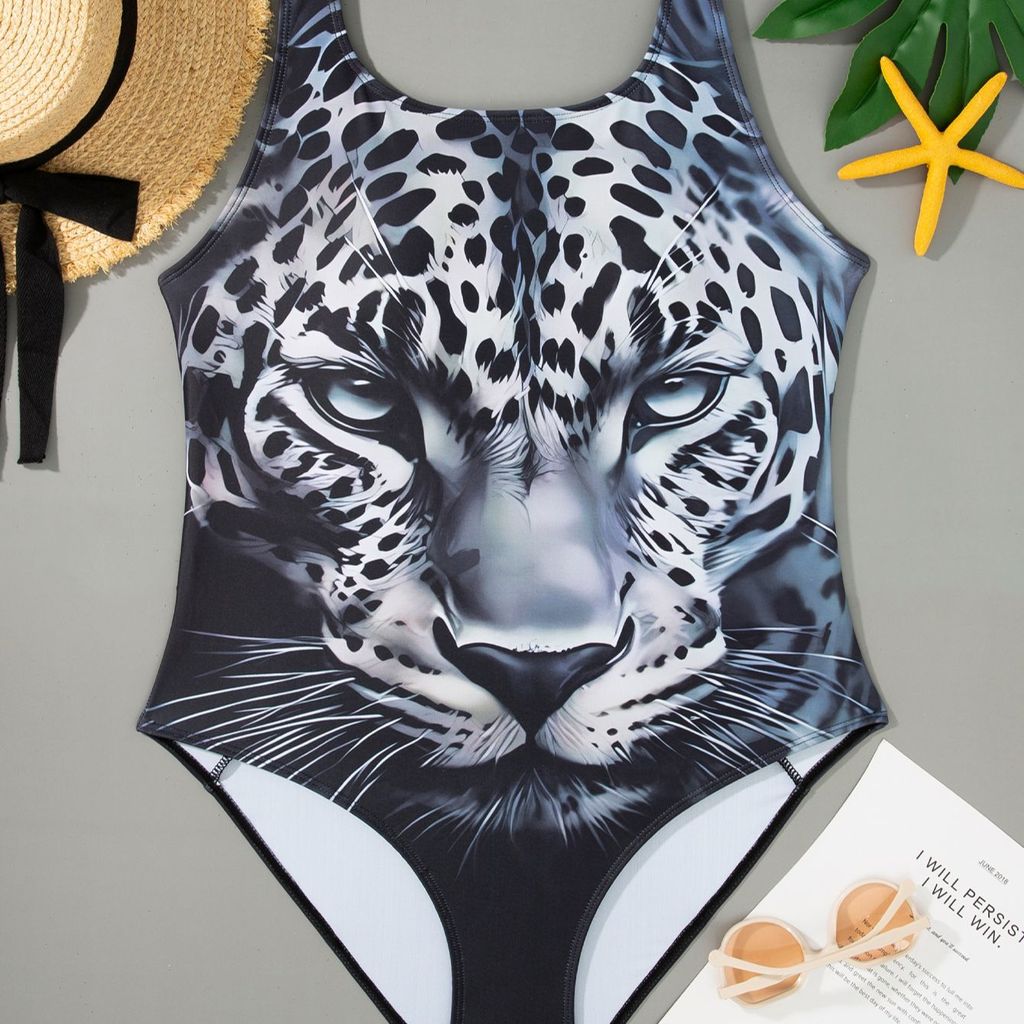 Phiên Bản Mỹ Mới Jungle Quick-Drying Series Jaguar Print Racing Leopard Print Swimsuit Da Báo In Tam