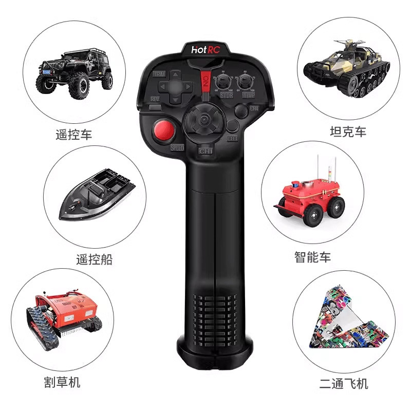 HOTRC DS-4A Điều Khiển Từ Xa Bốn Kênh Mô Hình Một Tay RC Xe Tàu Xe Tăng Máy Cắt Cỏ Thiết Bị DIY