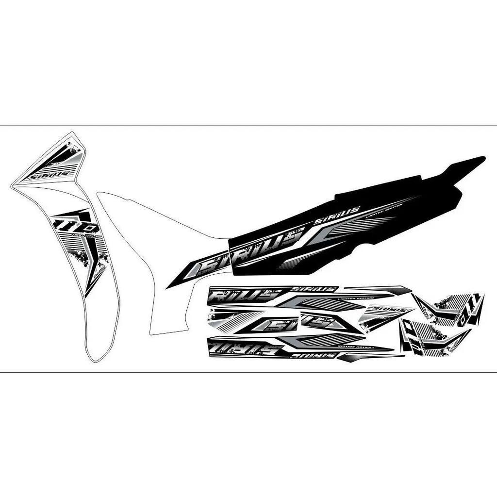 [TT] bộ tem rời decal tem dán xe sirius 110 màu trắng đen-decal in 3 lớp decal tem xe