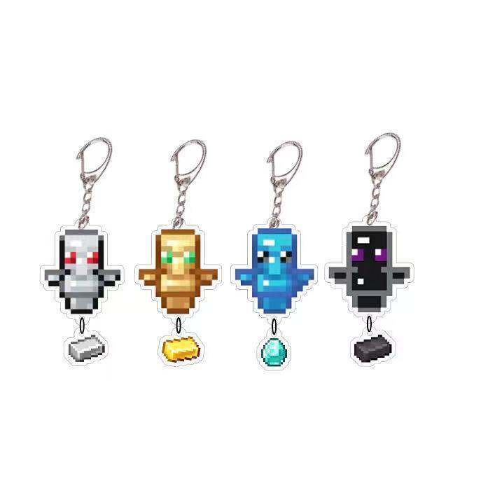 Mặt dây chuyền Totem bất tử Bộ sáu mảnh Minecraft Minecraft Hàng hóa Móc khóa Mặt dây chuyền Totem b