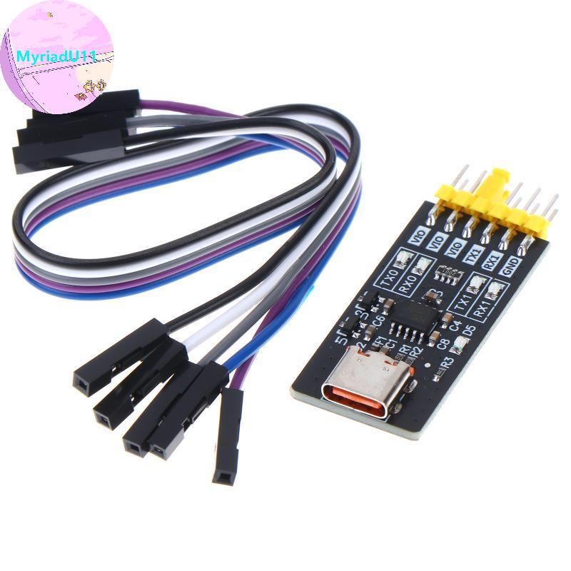 MyriadU Kênh Kép CH342K USB Sang TTL Serial Module Type-C 3Mbps 1.8V 3.3V 5V Đa Điện Áp Cho Mạch Deb