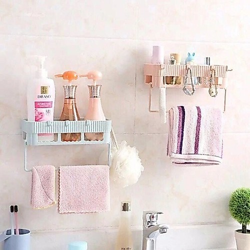 Kệ Dán Tường Có Giá Treo Khăn