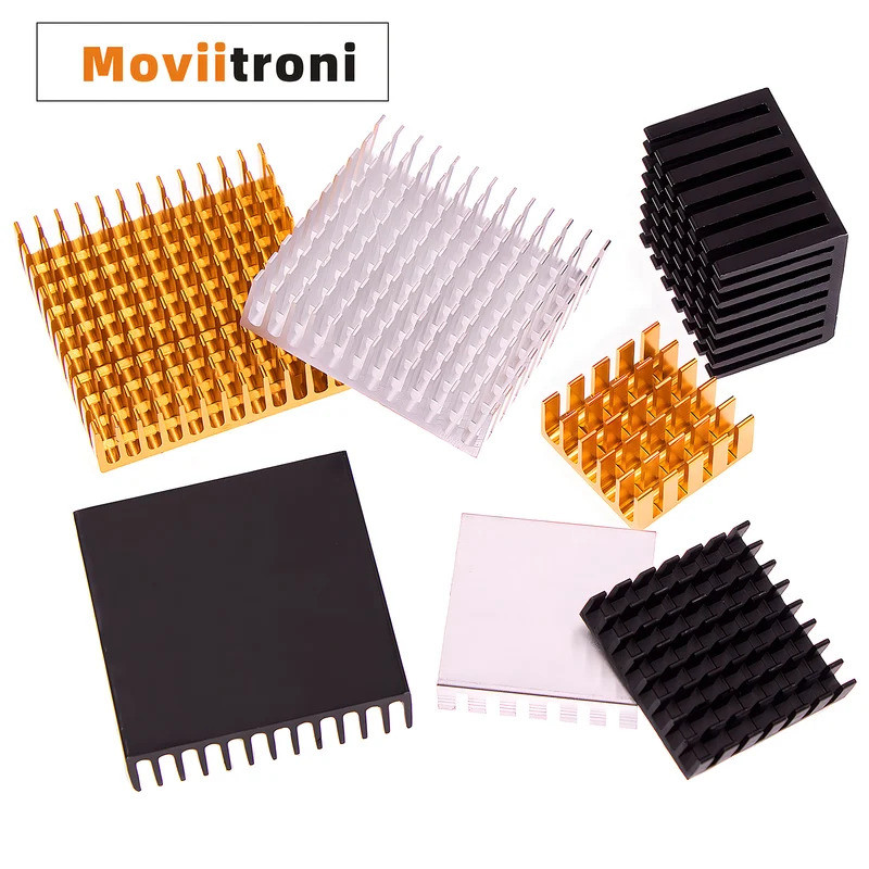10 Chiếc Nhôm Tản Nhiệt IC Tản Nhiệt Khe Cắm Tản Nhiệt Cho Chip Điện Tử Miếng Mát 22x22x10 / 28x28x6