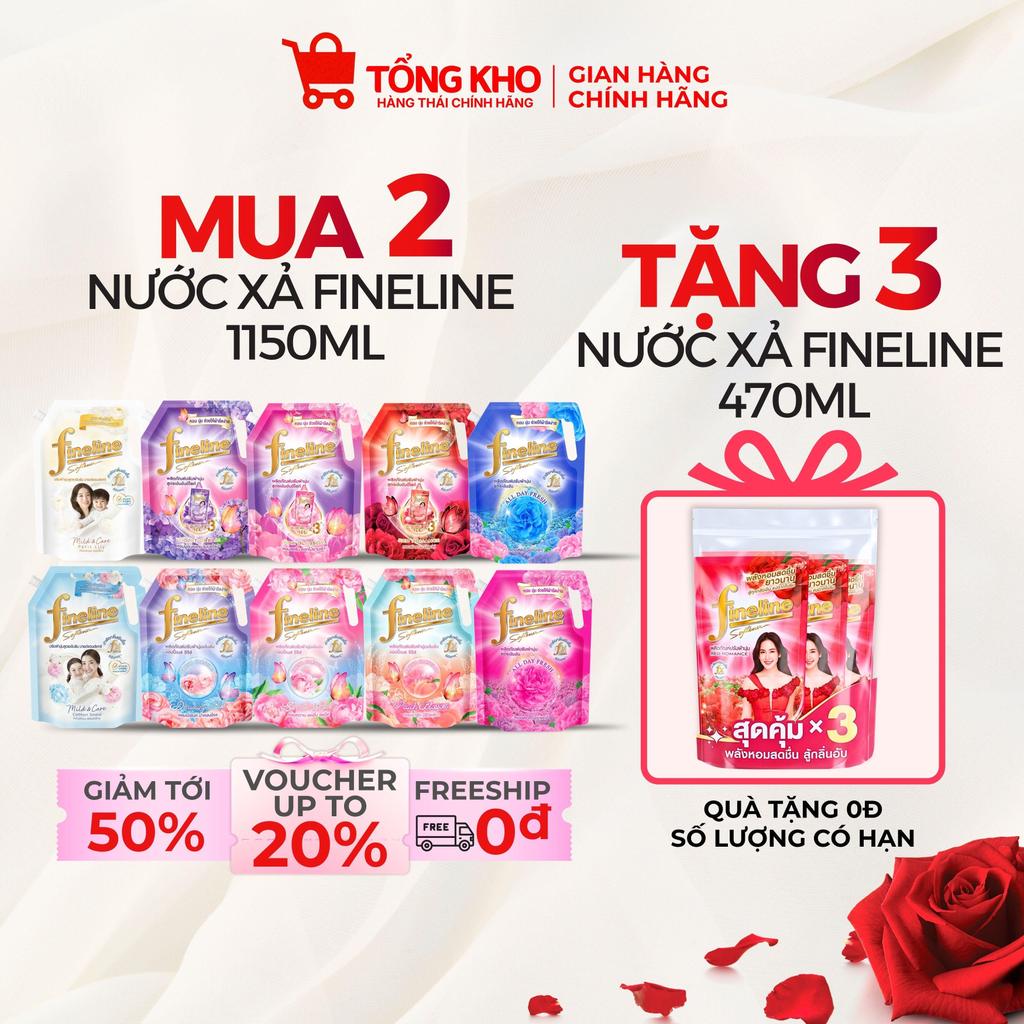 Nước Xả Fineline 1150ML Đậm Đặc Tinh Dầu Thơm Công Nghệ FX Độc Quyền (1150ml/Túi)