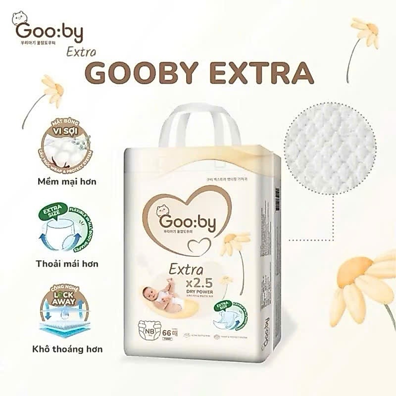( MẪU MỚI ) Bỉm dán, Bỉm quần GOOBY EXTRA siêu mỏng, mềm mại, thấm hút tốt an toàn cho bé ( không qu