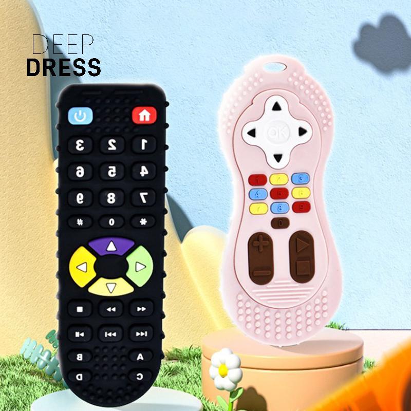 Deepdress Silicone bé Teether TV điều khiển từ xa hình dạng Teether Pain Relief mọc răng đồ chơi tro