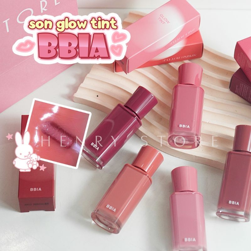 Son Tint Bóng BBIA Glow Tint & BBIA Last Velvet Lip Tint MLBB, Son Tint Dưỡng Ẩm, Lên Màu Chuẩn, Cho
