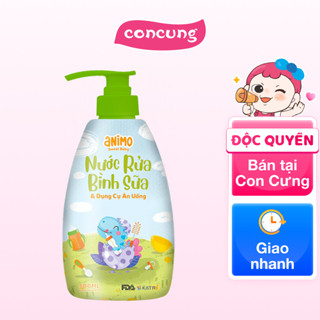 Nước rửa bình sữa kháng khuẩn Animo chai 500ml - Xanh da trời