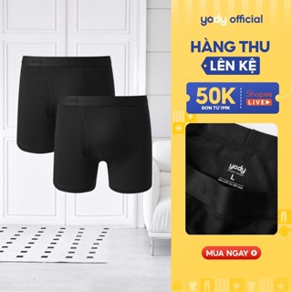   Đồng giá  Combo 2 quần lót nam Yody kiểu dáng boxer có khe moi thoải mái vận động thoáng mát Size M QCM6011 