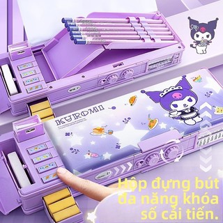  Hộp bút đa năng Kuromi dễ thương cho bé gái - Bút tự động khóa số thông minh 