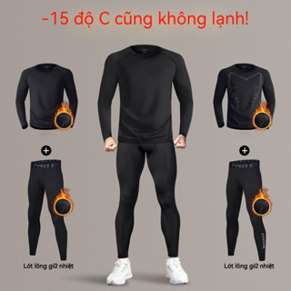  Áo quần bộ đồ lót nam nữ mùa đông tay dài giữ nhiệt với lông cừu dày êm ái phù hợp size lớn 