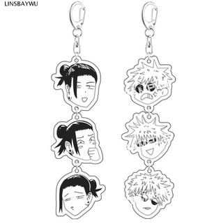 LINSBAYWU Jujutsu Kaisen Túi Hoạt Hình Mặt Dây Chuyền Acrylic Dễ Thương Phụ Kiện Nội Thất Ô Tô Trang Trí Móc Khóa