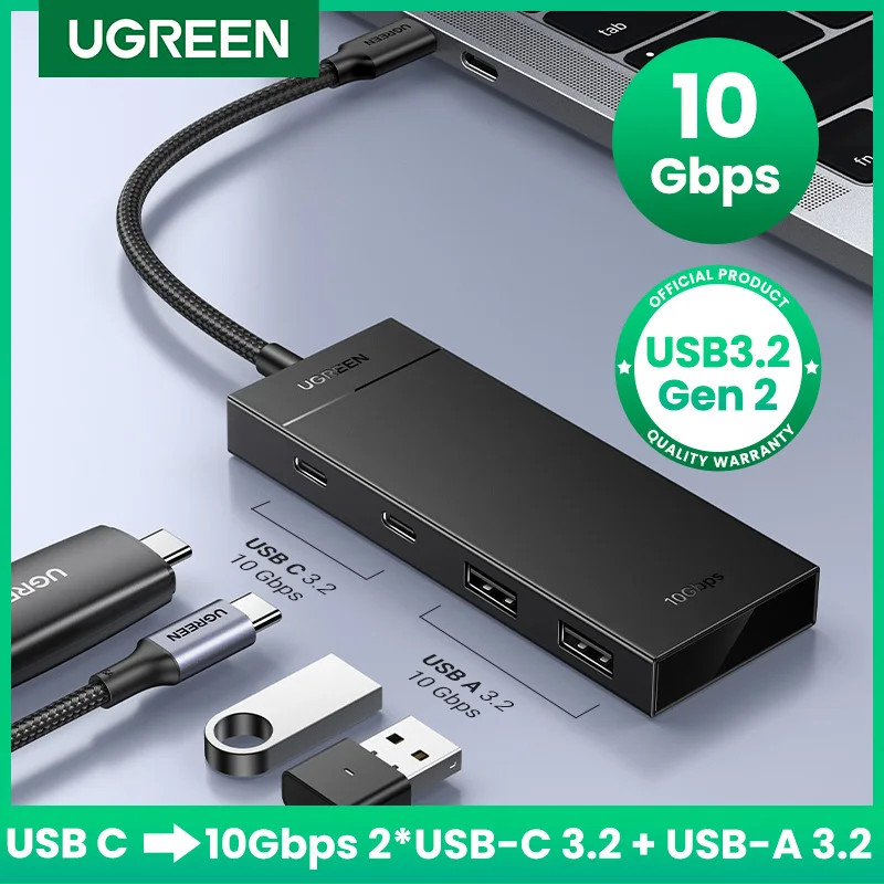 UGREEN USB C HUB 10Gbps Gen2 Type-C 3.2 Bộ Chia USB 4 Cổng USB Cho MacBook Laptop PC Type C Thiết Bị