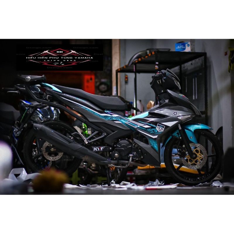 Dàn áo Exciter 150 xám xanh mẫu tem Y15zr thời trang