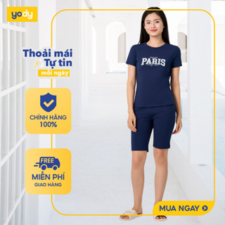  [SALE ĐG] Bộ đồ nữ YODY set áo quần lửng vải thun cotton thoáng mát, mềm  mại, co giãn WCST25S111