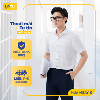  [SALE ĐG] Áo sơ mi cộc tay nam YODY vải Single Single Bamboo thấm hút, mềm mại SCM7073