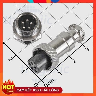 [2 Cái]- GX12-5P Bộ Đầu Nối Tròn Đực-Cái 5 Chân Thẳng Hàng 3A 125V ChipViet Store