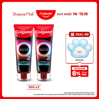 Bộ 2 Kem Đánh Răng Colgate trắng răng TRONG 3 NGÀY Optic White O2 với Oxy Hoạt Tính 85g/tuýp