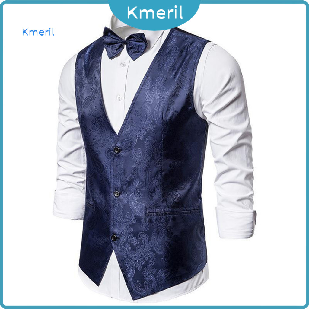 Nam Phù Hợp Với Áo Vest Thanh Lịch Đính Kim Sa Lấp Lánh Áo Vest Slim Fit Chính Thức Cho Nam Có Thắt 