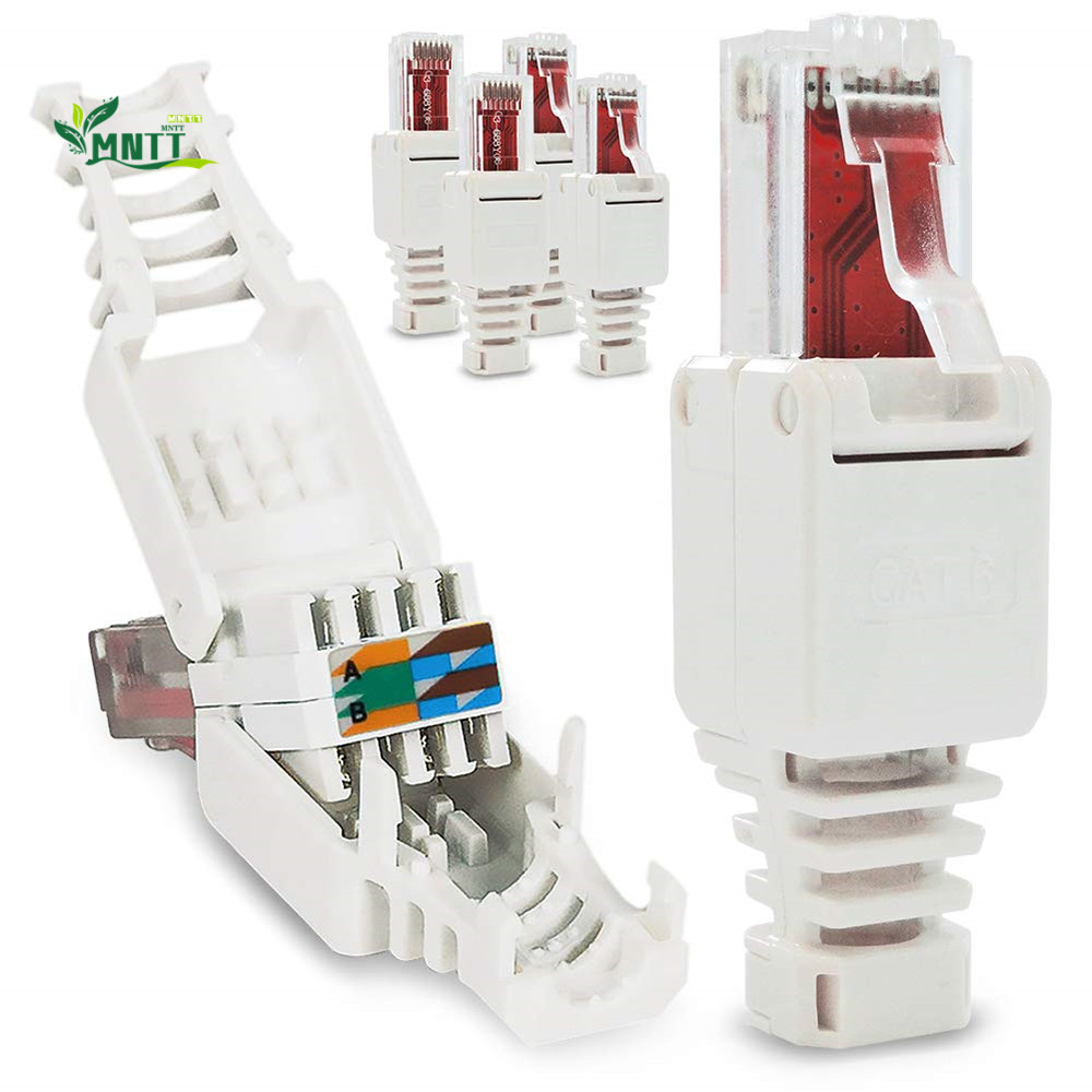 MNTT Plug No Crimp 8P8C Connectors Toolless POE CAT6