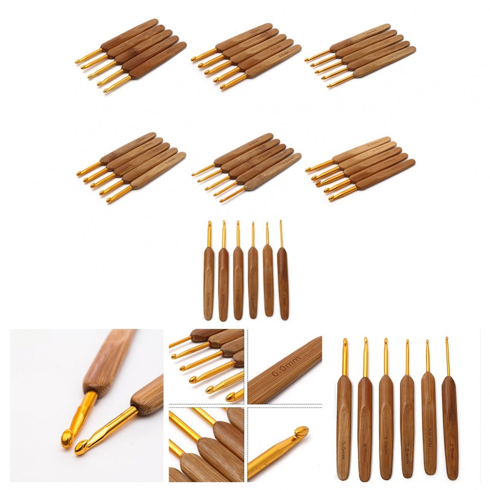 [DOLLDOLL-VN]Sustainable Bamboo Knitting Needles Crochet Hooks Set for Eco Conscious Crafters