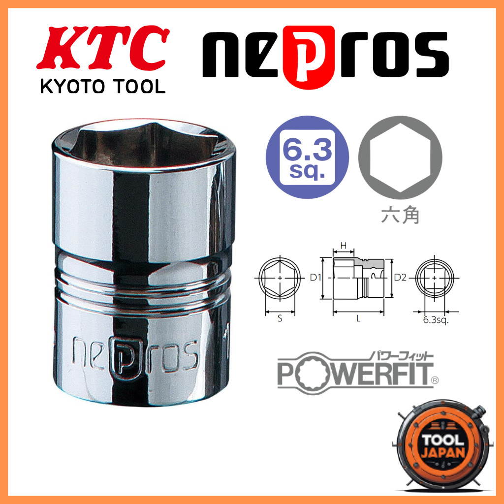 KTC Nepros 6.3mm (1/4 Inch) Hex Socket Wrench Tool NB2