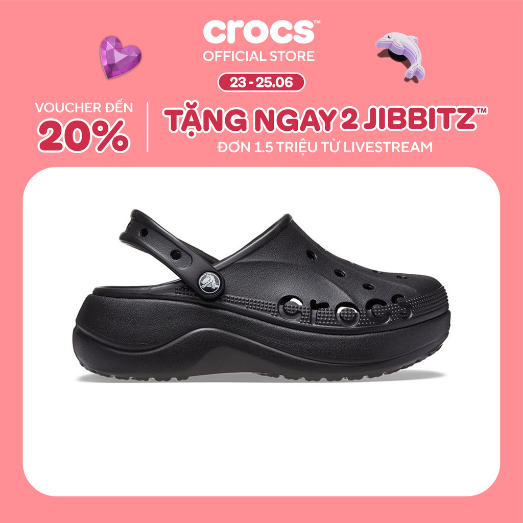 Giày Clog Nữ Crocs Baya Platform - Black - 208186-001