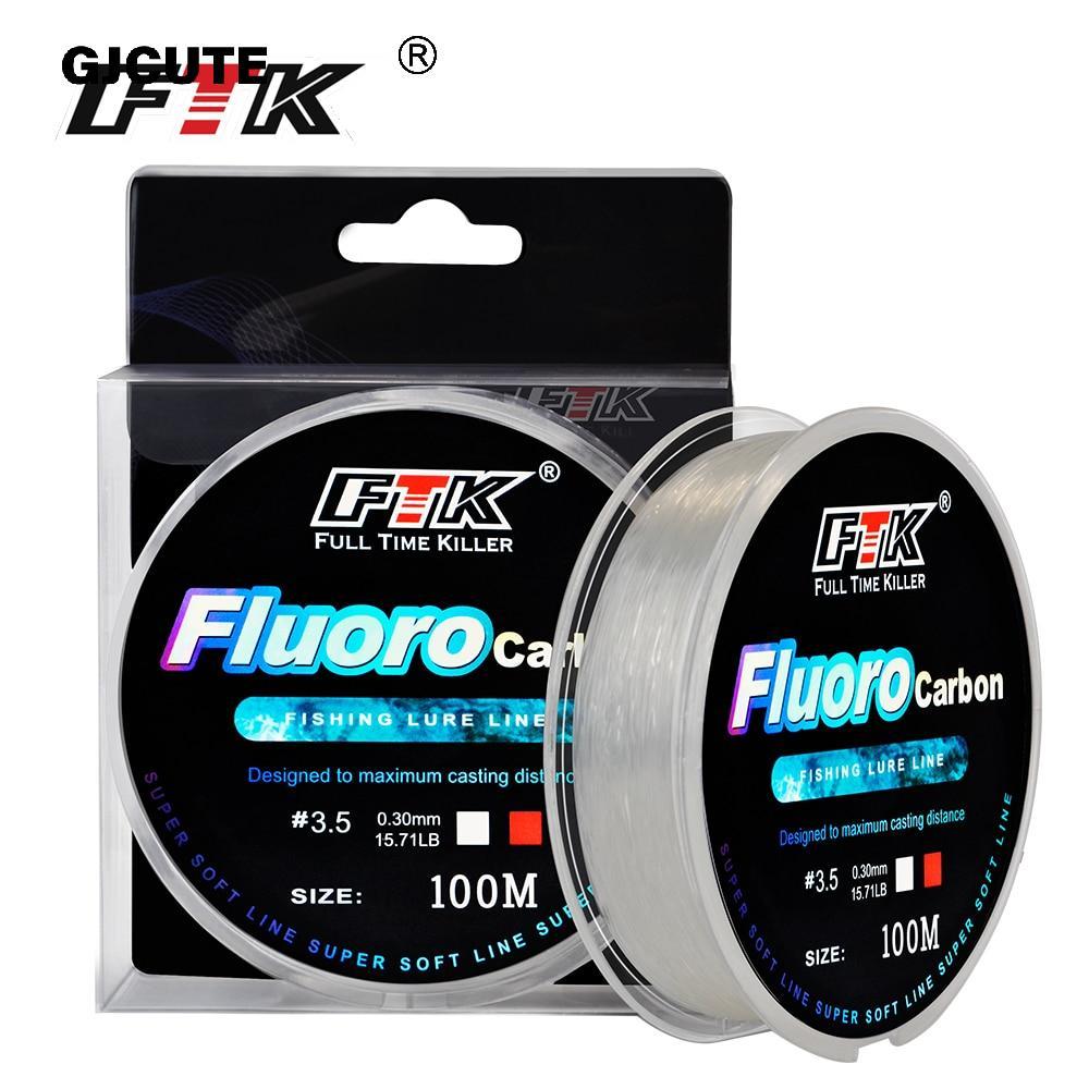 24H SHIP⚡Dây câu phủ Fluorocarbon GJCUTE 100M 4.136LB-34.32LB Sợi Carbon Monofiber Leader Line Cá ch