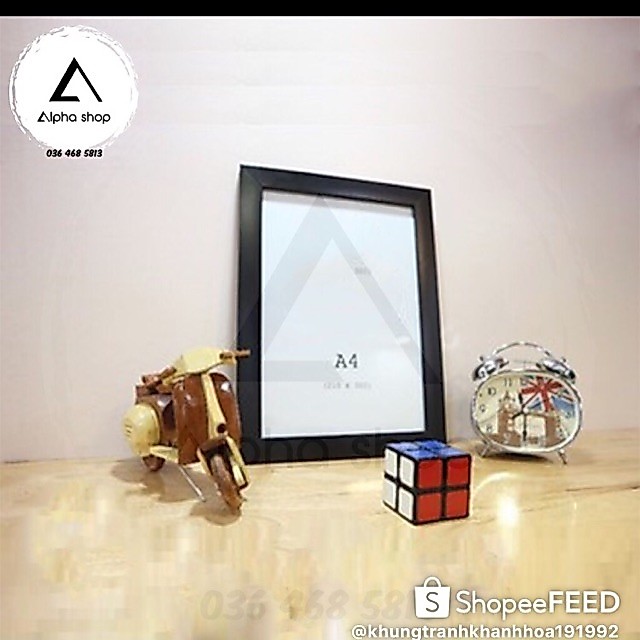 Khung giấy khen khổ giấy A4 (21x30)  đen trơn