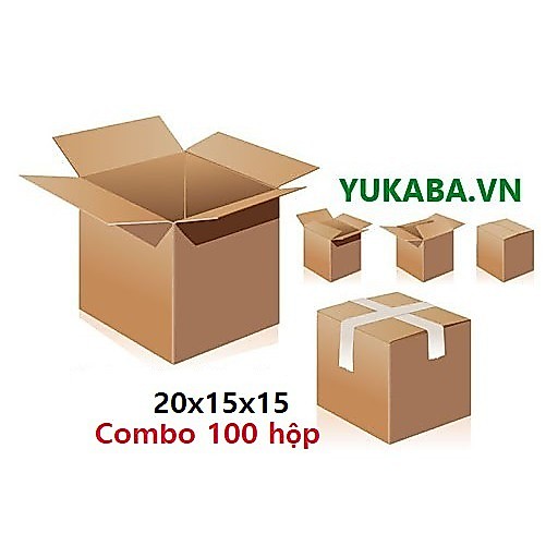 HL - Combo 100 hộp thùng carton 20x15x15