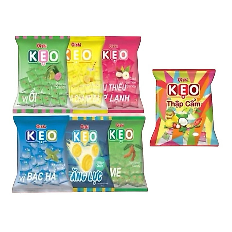 Kẹo Oishi các vị ổi / vải/ bạc hà/ thập cẩm/ tăng lực 85gr
