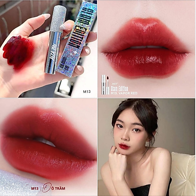 Son Merzy M13 Đỏ Đen Vỏ Tròn Hàn Quốc