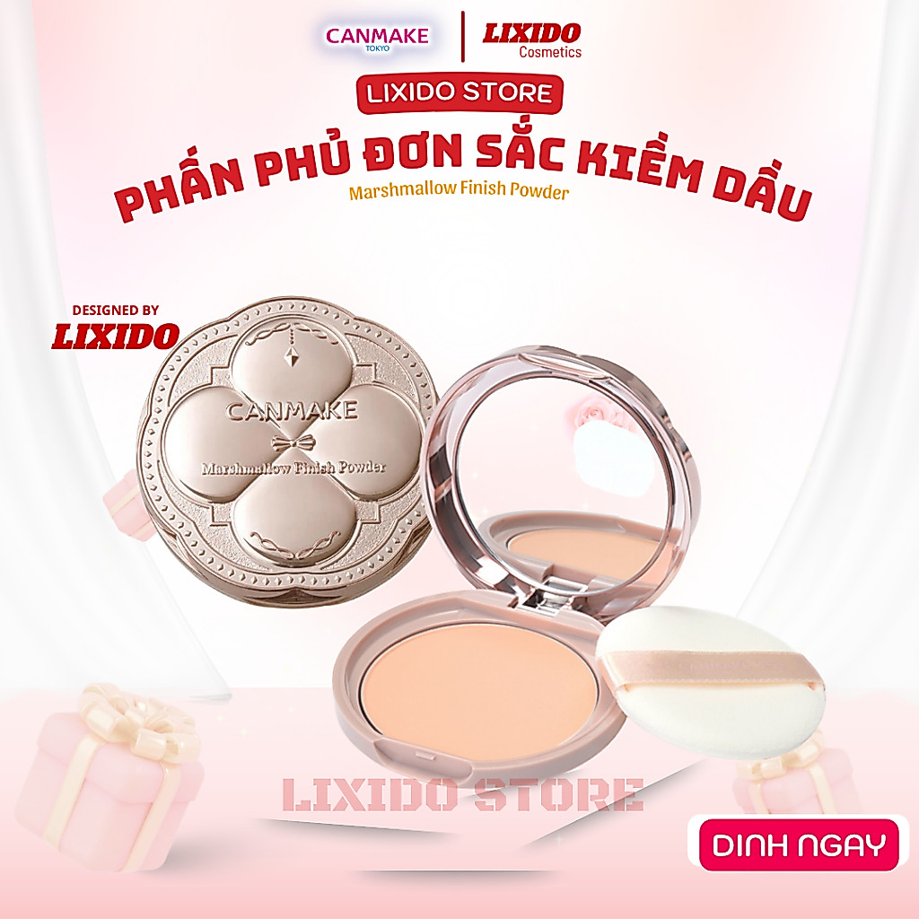 Phấn Phủ Kiềm Dầu Mịn Màng Canmake Marshmallow Finish Powder SPF50・PA＋＋＋ Và Má Hồng Canmake CL01