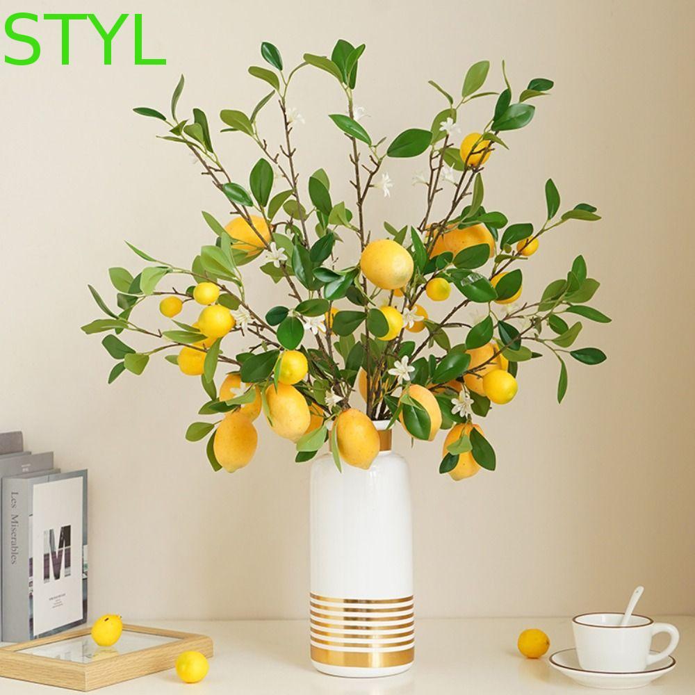 STYL Lemon Branch Fresh Natural Flower Arrange Trang trí nội thất Khách sạn Nhà hàng Trái chanh