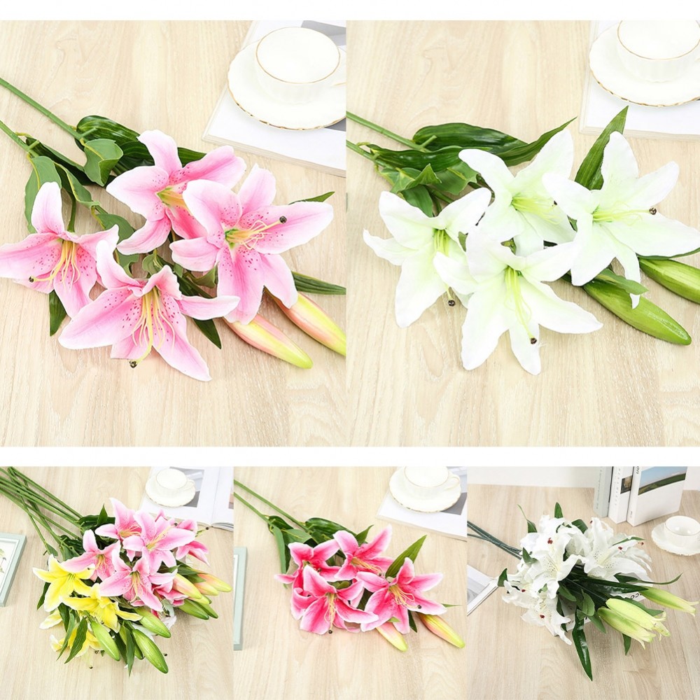 [DOLLDOLL-VN]High Quality Family Party Artificial Lily Durable PU Flowers And Leaves