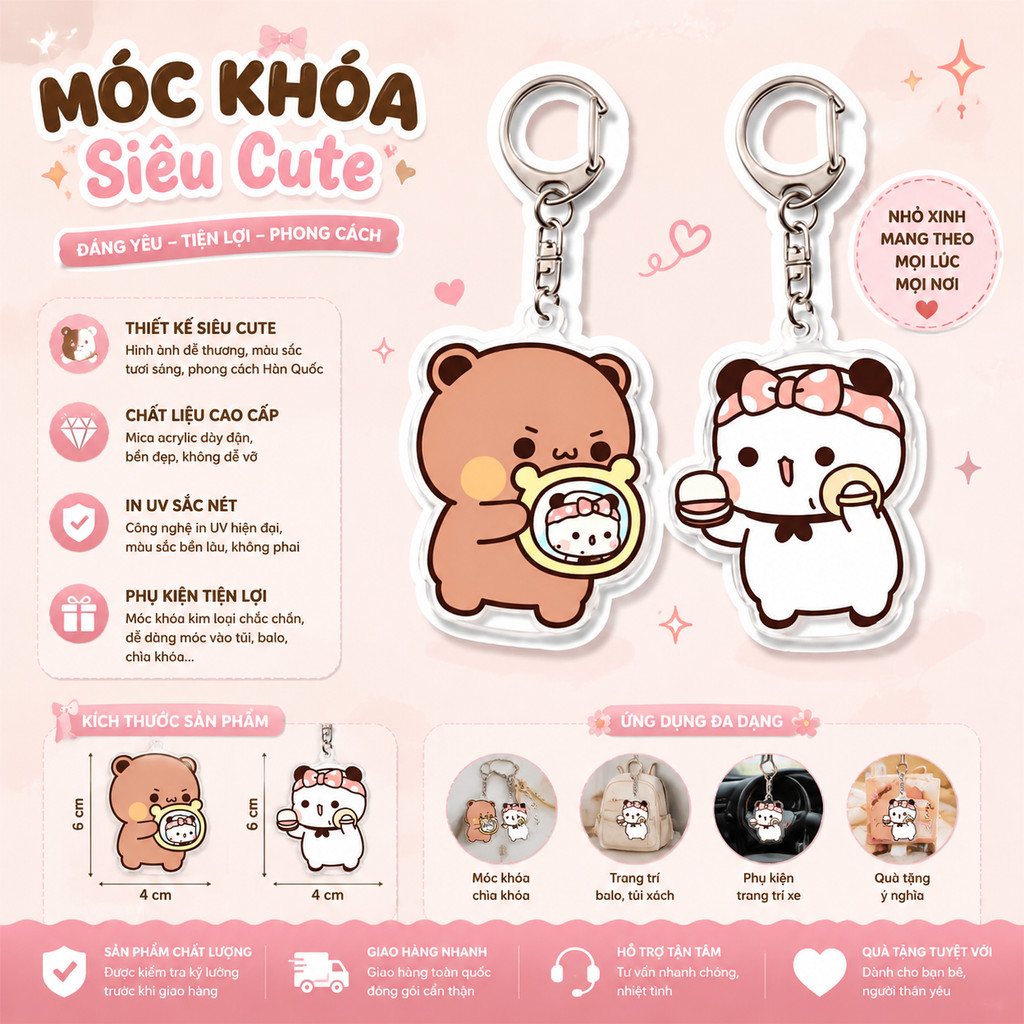 Móc khoá Cặp đôi Bubu và Dudu dễ thương