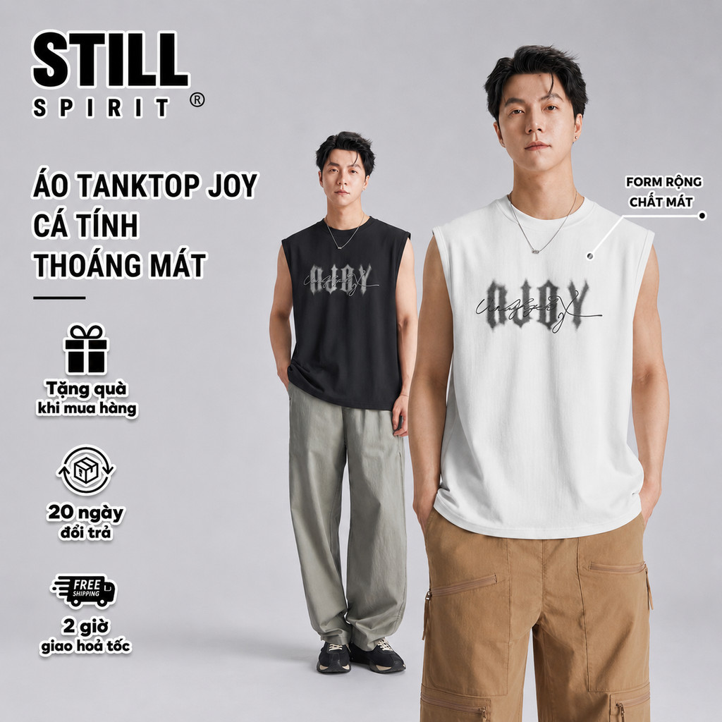 Áo Ba Lỗ Nam Áo Tanktop Nam Cotton Dày Dặn Form Rộng Thoáng Mát JOY Stillman