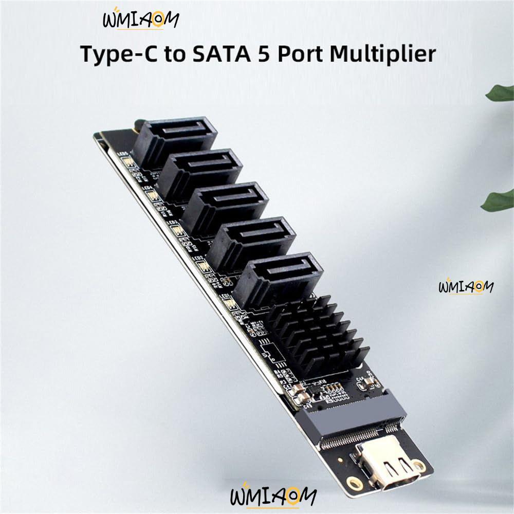 Bộ chuyển đổi WMAOM Type C sang SATA, Bộ nâng PCI-E đa cổng 6Gbps, Plug and Play JMB575 Bộ chuyển đổ