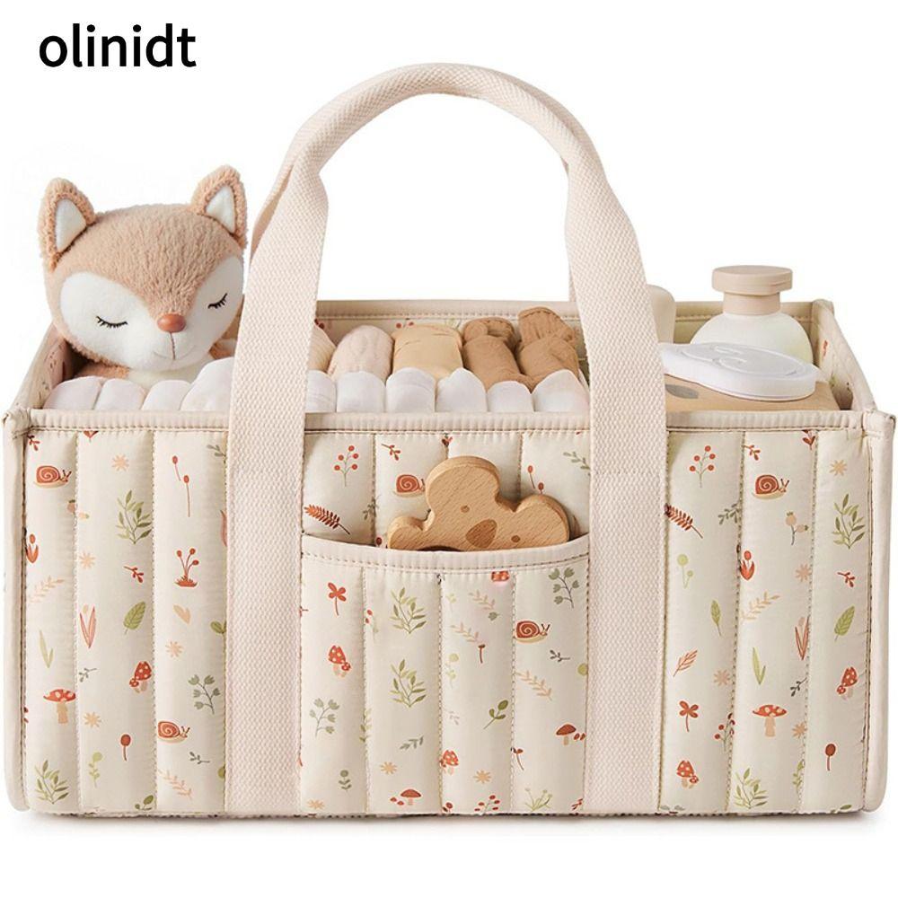 Hộp đựng tã trẻ em OLINIXT, Giỏ đựng tã sơ sinh di động hoa, Túi đựng tã trẻ sơ sinh đa chức năng du