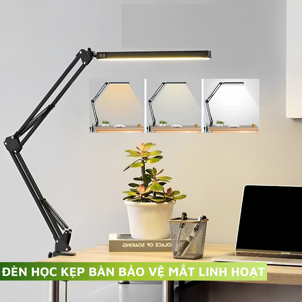 Đèn Học Led Kẹp Bàn, Đèn Chiếu Sáng 3 Màu ánh Sáng Và 10 Mức độ Bảo Vệ Mắt ,có Thể Gấp Gọn Xoay Chỉnh