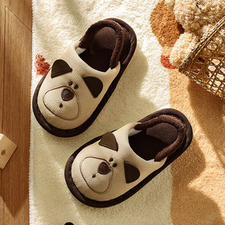  Cheerful Mario Dép cotton cho bé và vải lanh gấu 2-7 tuổi Dép đi trong nhà hoạt hình mùa thu cho trẻ em 