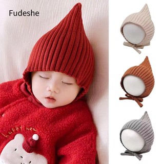  Mũ nồi tập đi FUDESHE Mũ dệt kim ấm áp dễ thương cho bé Móc màu trơn mềm mại thông thường cho trẻ sơ sinh Bonnet 