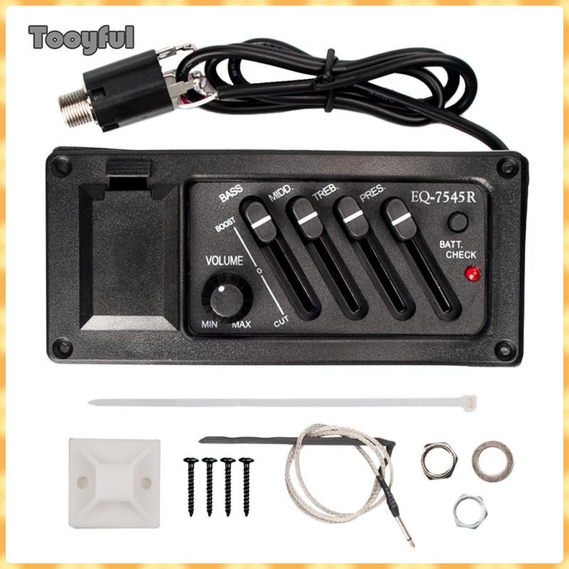 EQ-7545R Piezo Pickup Acoustic Guitar Pre-amplifier Amplifier Amplifier Tuner 1PC