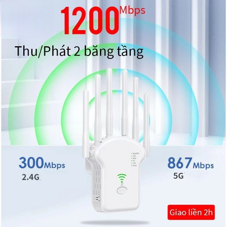 【SALE MẠNH】Kích wifi 6 râu 5G công suất 1200Mbps 2.4G 300Mbps Mở rộng sóng router phát wifi xuyên tường mạnh | BigBuy360 - bigbuy360.vn