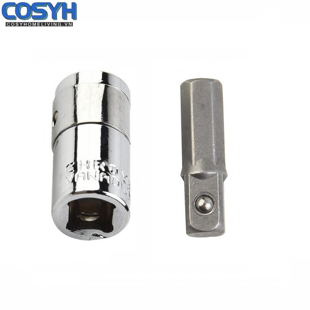 <cosyh>Drill Socket Adapter 1/4 Square Drive Chrome Vanadium Steel Top-quality