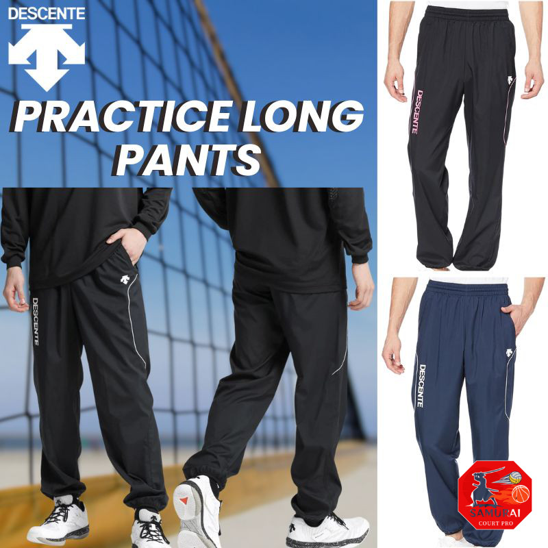 [DESCENTE] Long Pants Volleyball Piste Windbreaker Practice Training Club Team Windproof Zippered Cu